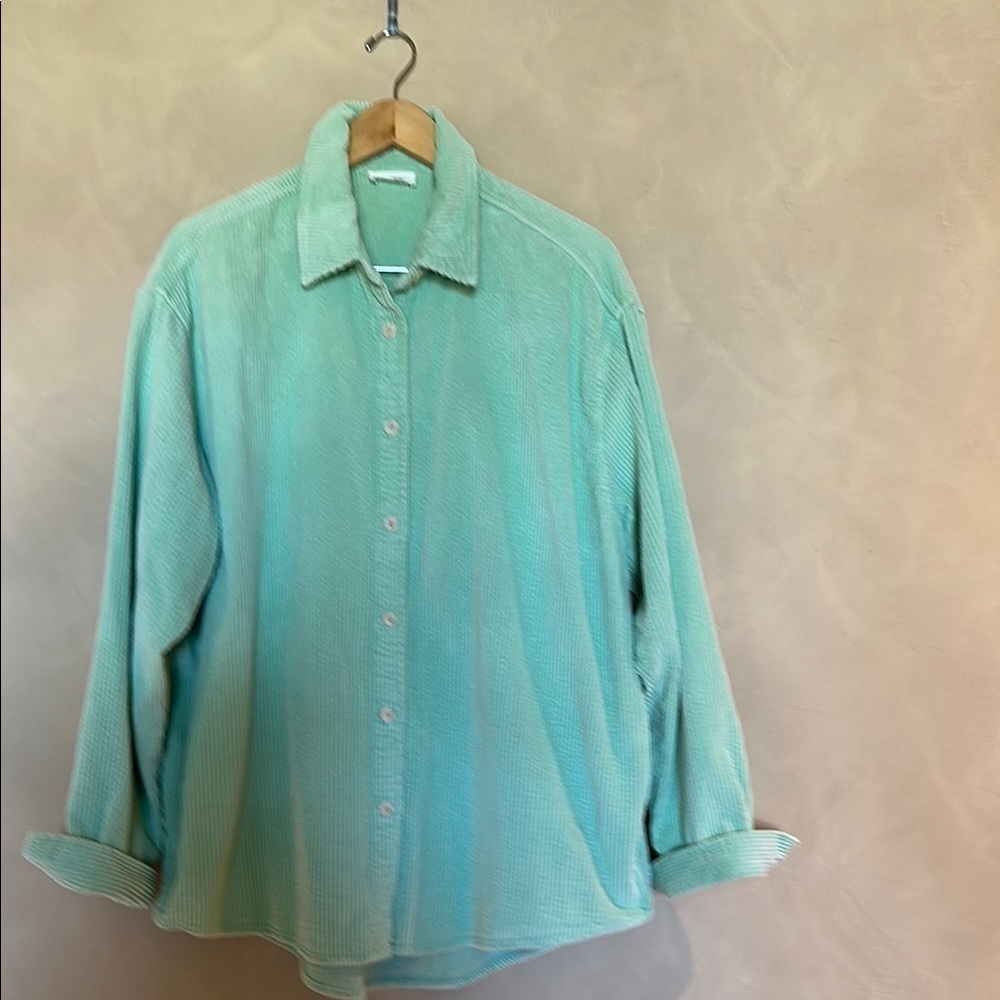 American Vintage Women's Mint Green Corduroy Shirt size M/L - Picture 1 of 3